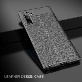 Луксозен силиконов гръб ТПУ кожа дизайн за Samsung Galaxy Note 10 N970F черен